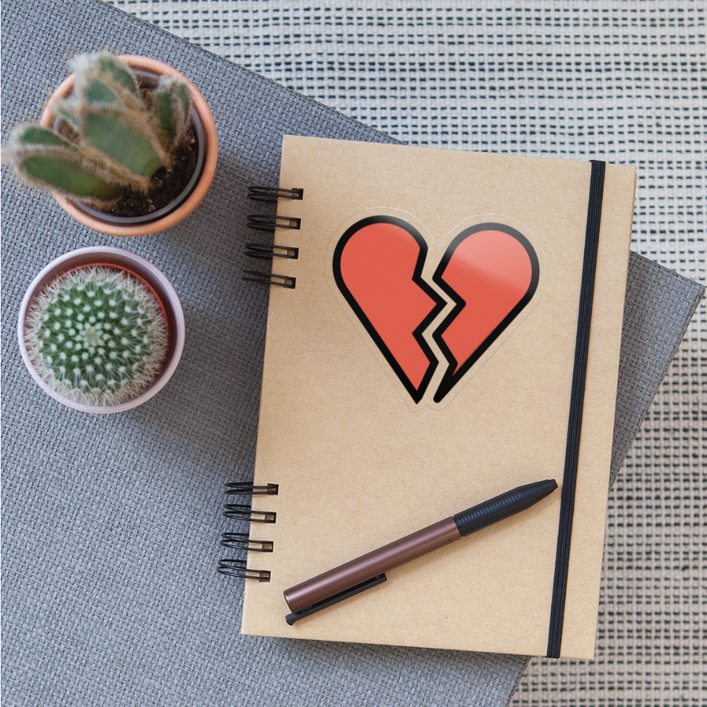 Broken Heart Moji Sticker - Emoji.Express - transparent glossy