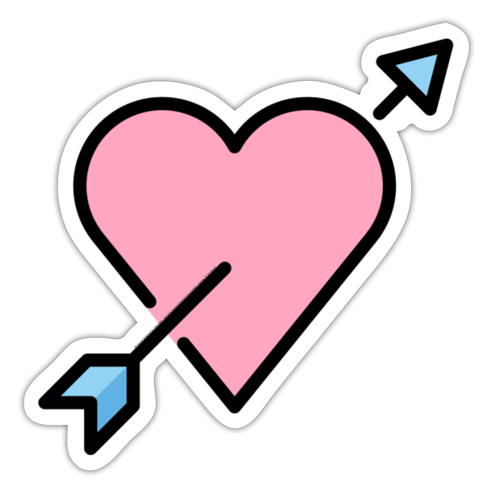 Heart with Arrow Moji Sticker - Emoji.Express - white matte