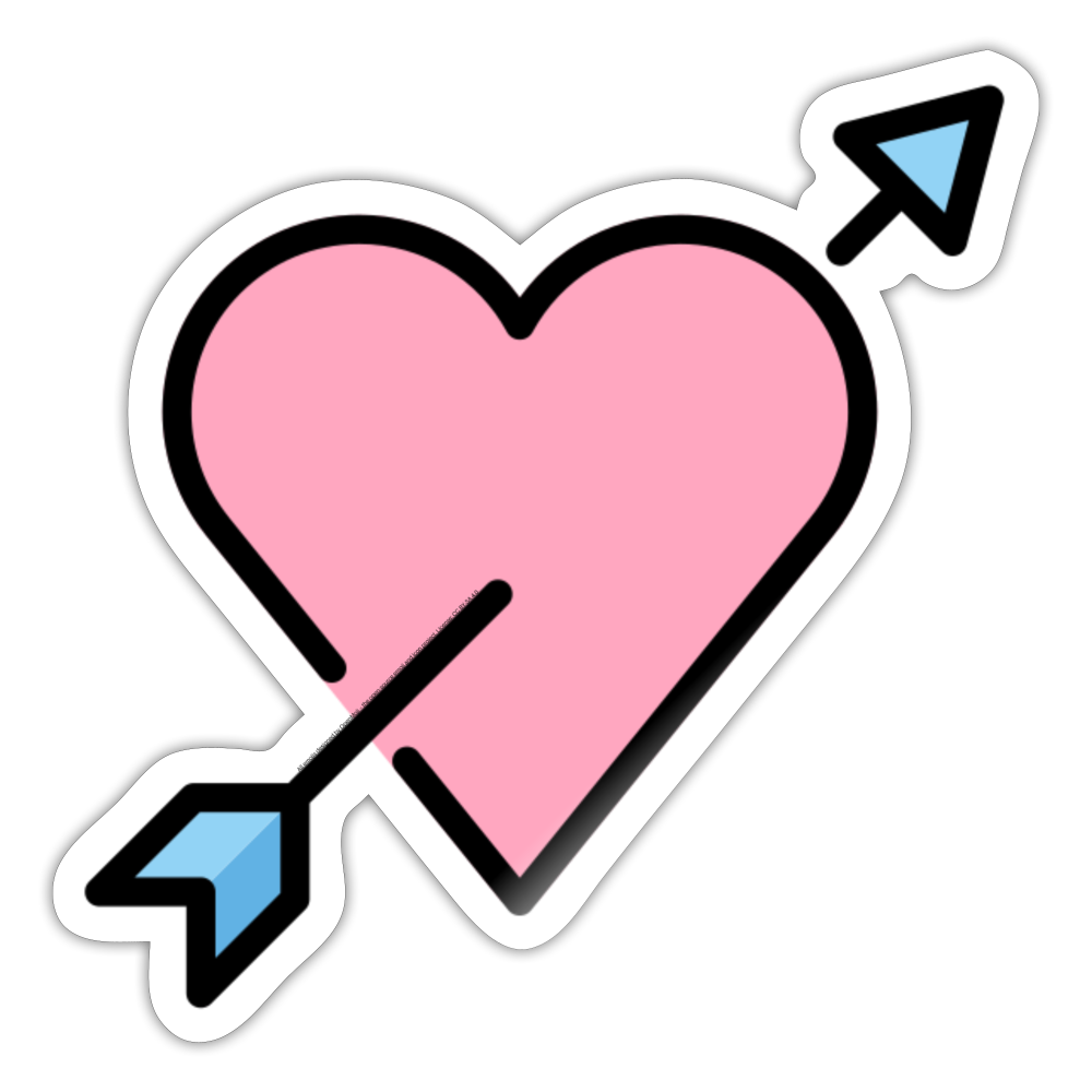 Heart with Arrow Moji Sticker - Emoji.Express - white glossy