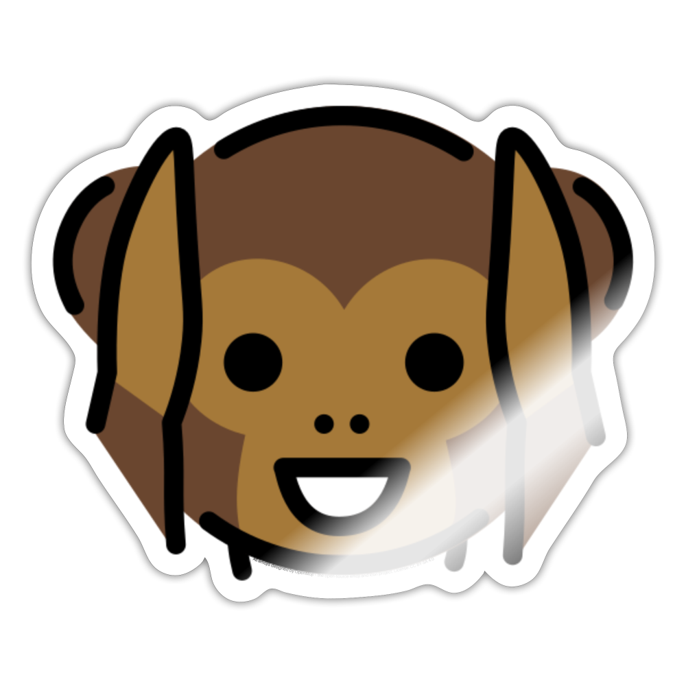 Hear No Evil Monkey Moji Sticker - Emoji.Express - white glossy