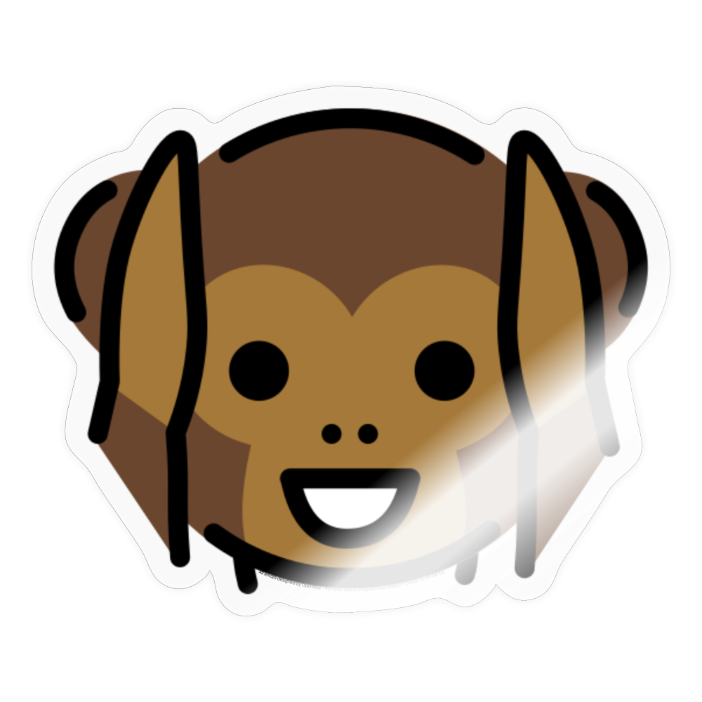 Hear No Evil Monkey Moji Sticker - Emoji.Express - transparent glossy