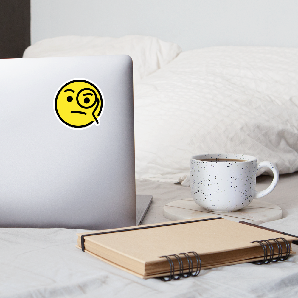 Face with Monocle Moji Sticker - Emoji.Express - white matte