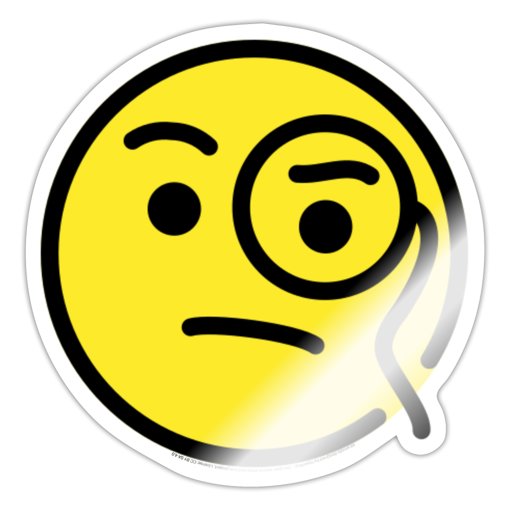Face with Monocle Moji Sticker - Emoji.Express - white glossy
