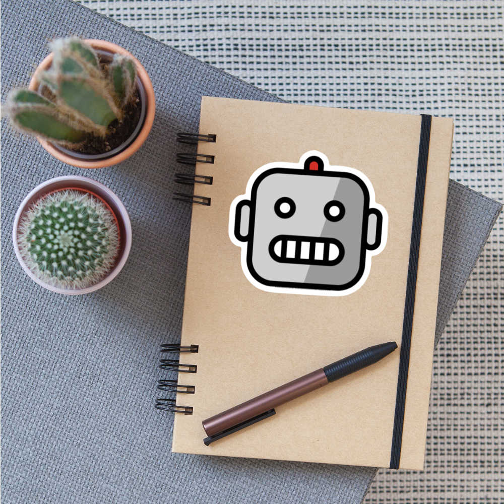 Robot Moji Sticker - Emoji.Express - white matte