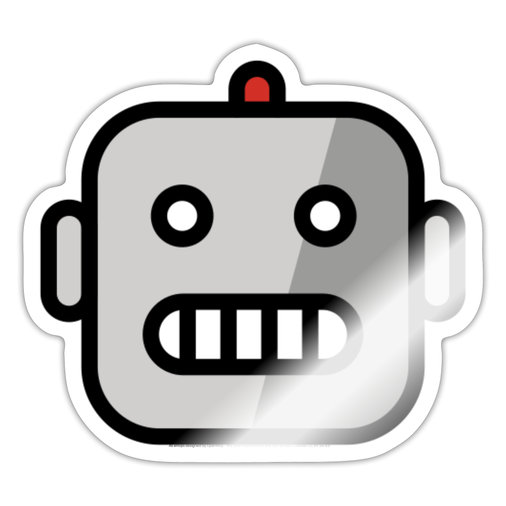 Robot Moji Sticker - Emoji.Express - white glossy