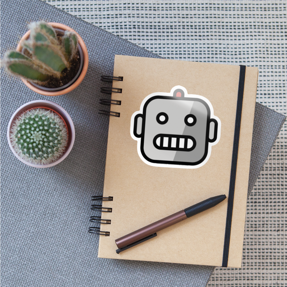 Robot Moji Sticker - Emoji.Express - white glossy