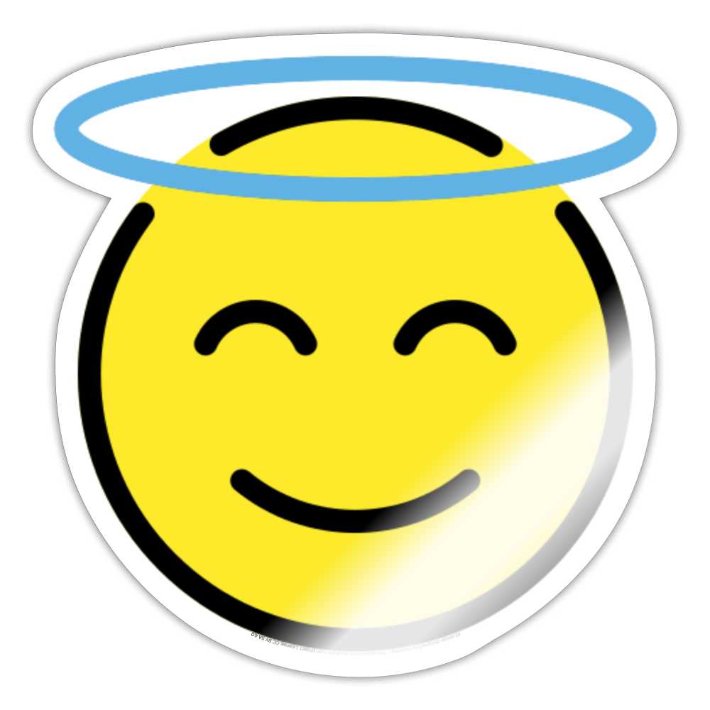 Smiling Face with Halo Moji Sticker - Emoji.Express - white glossy