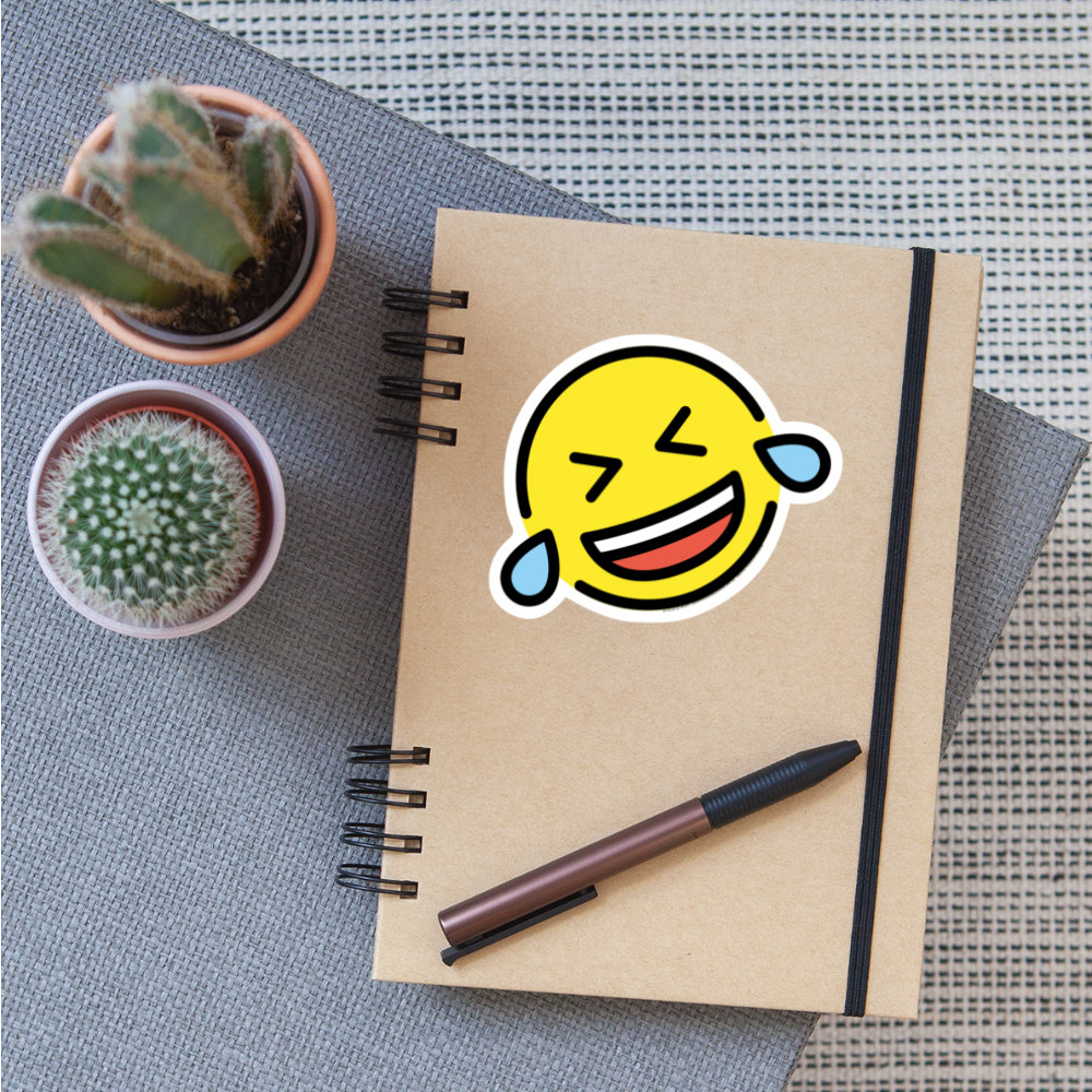 Rolling on Floor Laughing Moji Sticker - Emoji.Express - white matte