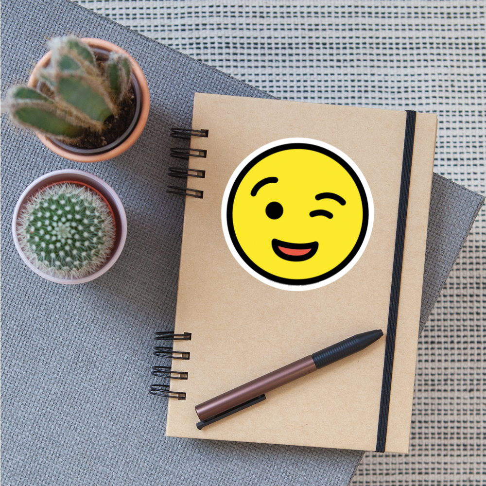 Winking Face Moji Sticker - Emoji.Express - white matte