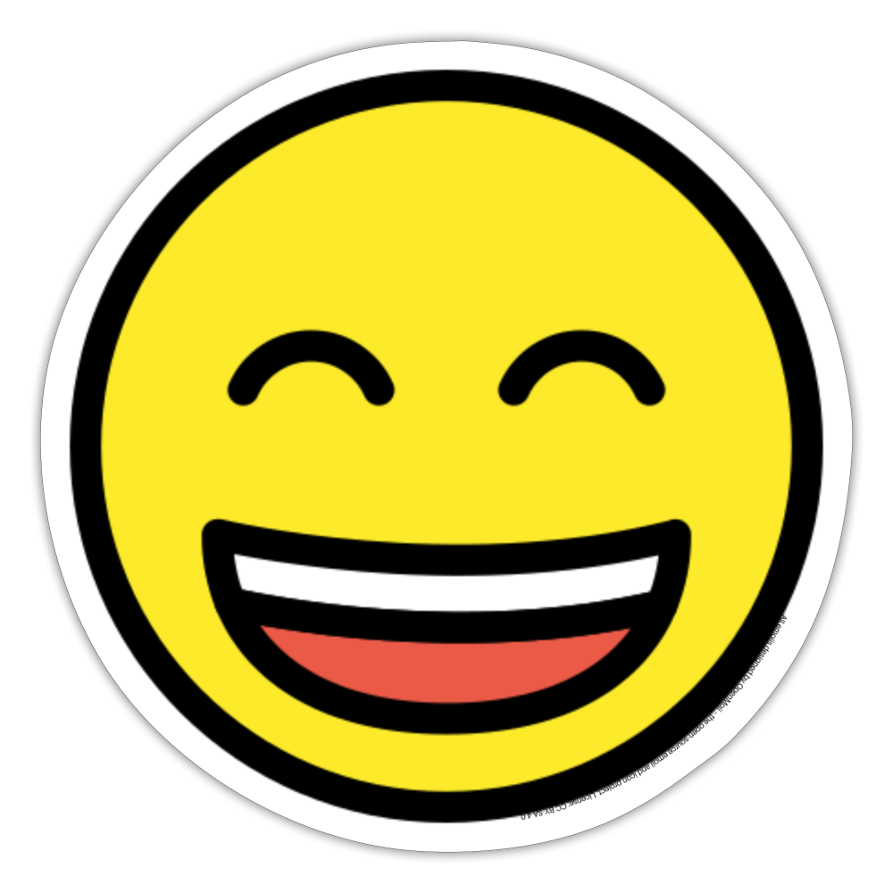Grinning Face with Smiling Eyes Moji Sticker - Emoji.Express - white matte