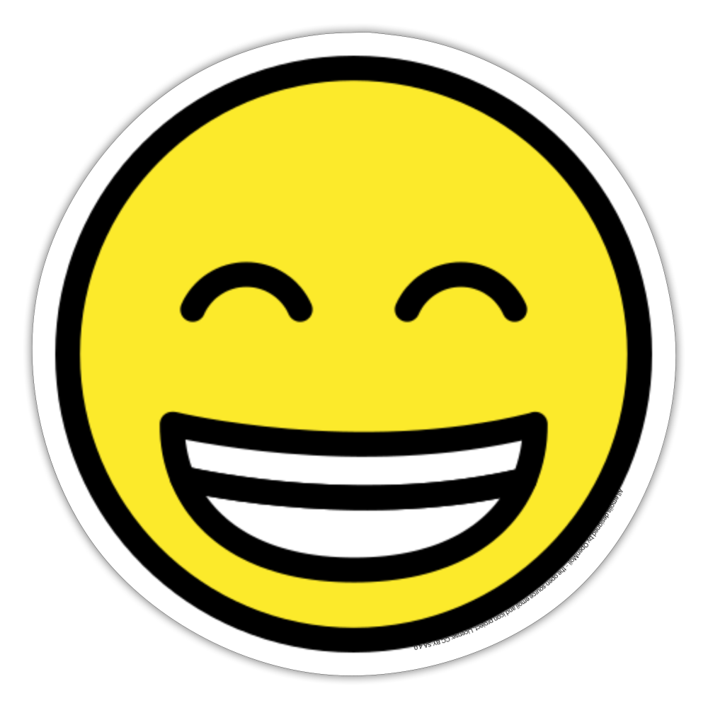 Beaming Face with Smiling Eyes Moji Sticker - Emoji.Express - white matte