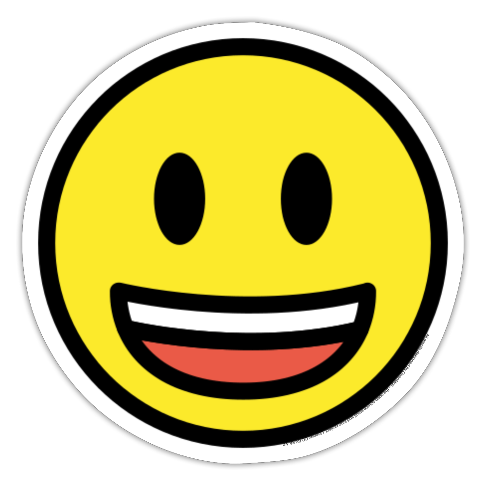 Grinning Face with Big Eyes Moji Sticker - Emoji.Express - white matte