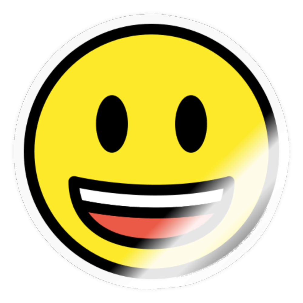 Grinning Face with Big Eyes Moji Sticker - Emoji.Express - transparent glossy