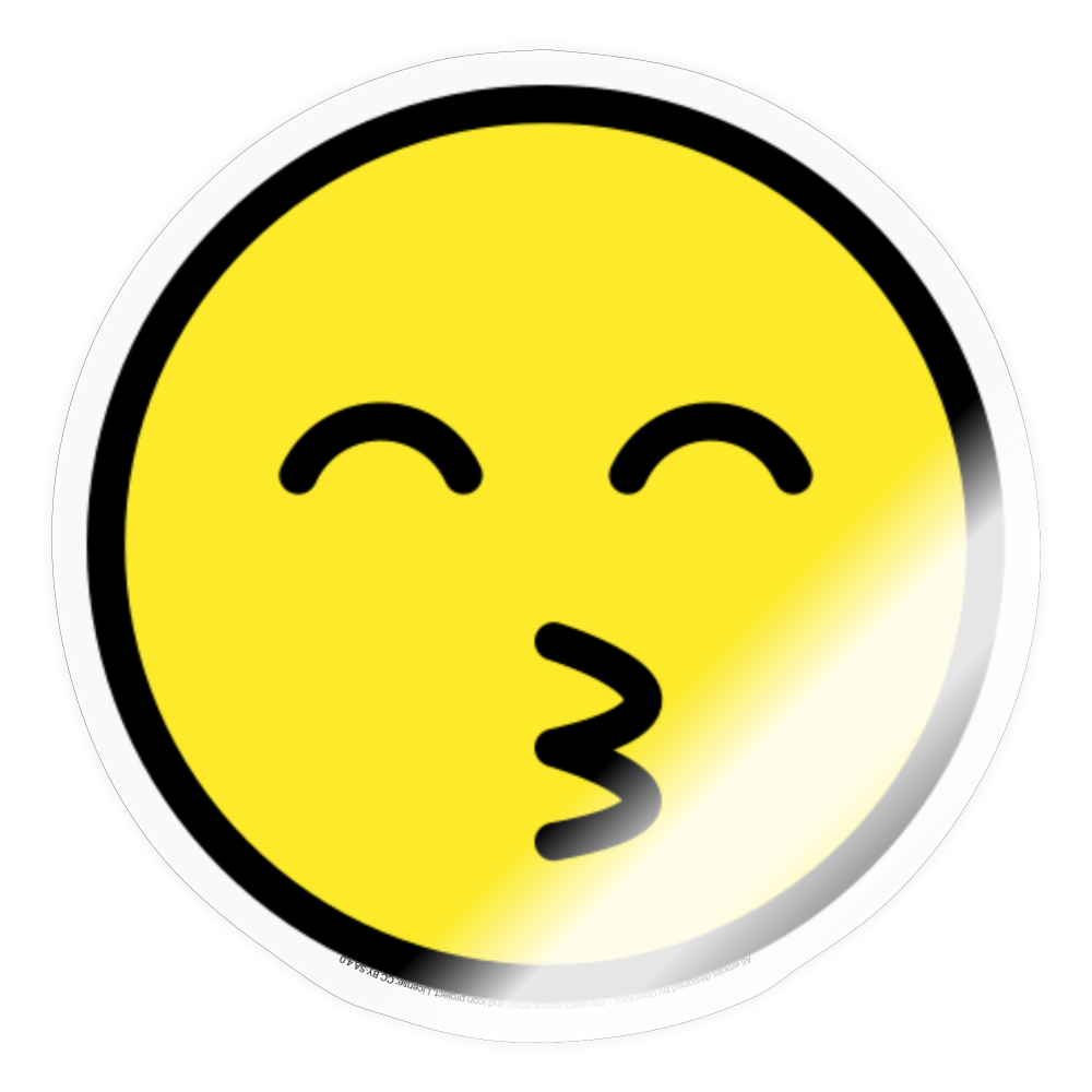 Kissing Face with Smiling Eyes Moji Sticker - Emoji.Express - transparent glossy