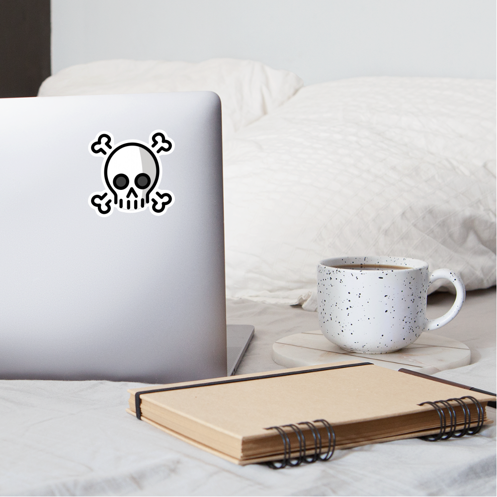 Skull and Crossbones Moji Sticker - Emoji.Express - white matte