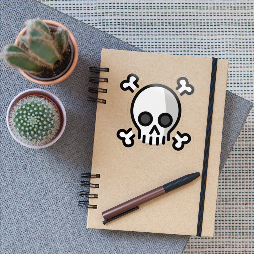 Skull and Crossbones Moji Sticker - Emoji.Express - transparent glossy