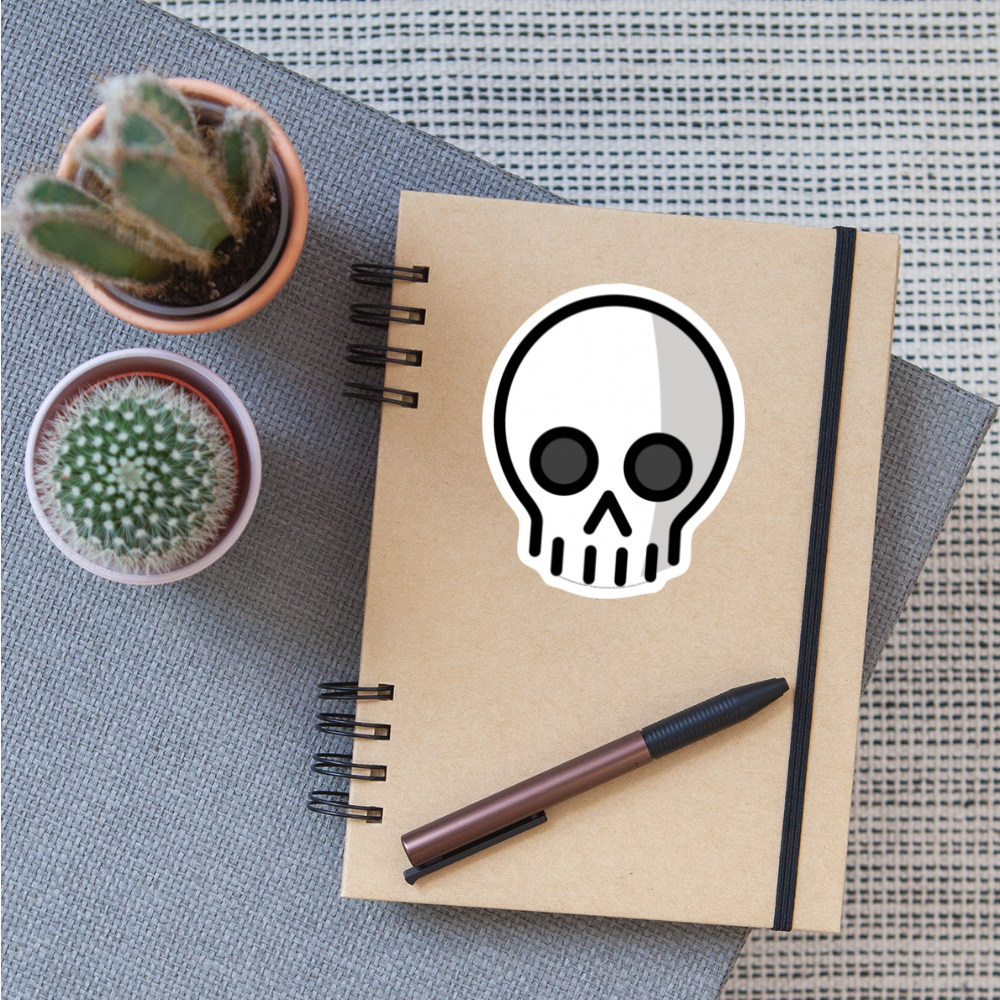 Skull Moji Sticker - Emoji.Express - white matte
