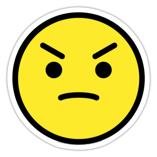 Angry Face Moji Sticker - Emoji.Express - white matte