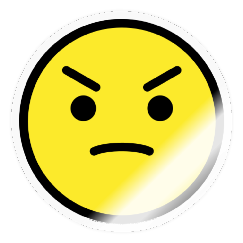 Angry Face Moji Sticker - Emoji.Express - transparent glossy