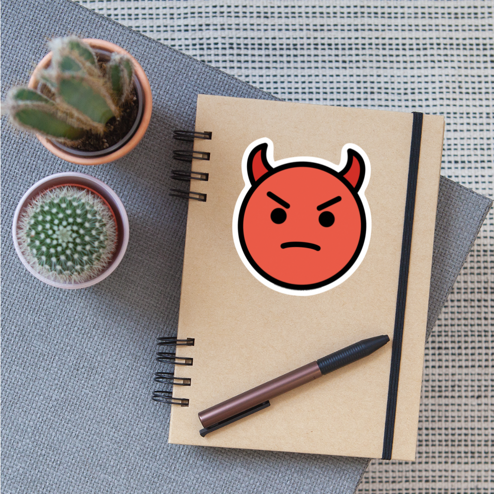 Angry Face with Horns Moji Sticker - Emoji.Express - white matte