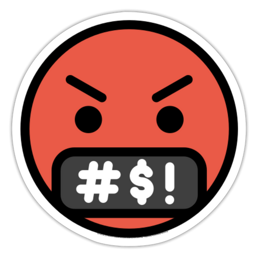 Face with Symbols on Mouth Moji Sticker - Emoji.Express - white matte