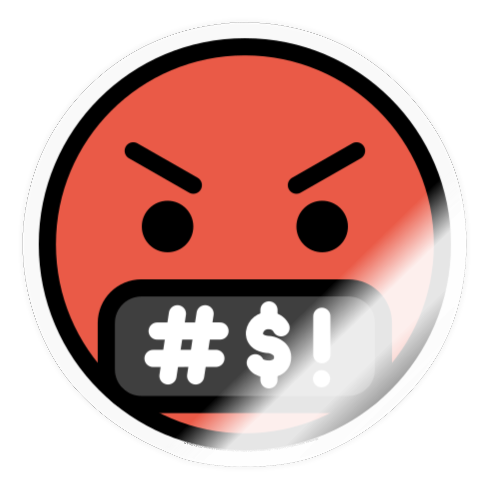 Face with Symbols on Mouth Moji Sticker - Emoji.Express - transparent glossy