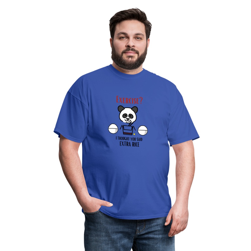 Exercise? I Thought You Said Extra Rice Panda Unisex Moji Expressions Classic T-Shirt - Emoji.Express - royal blue