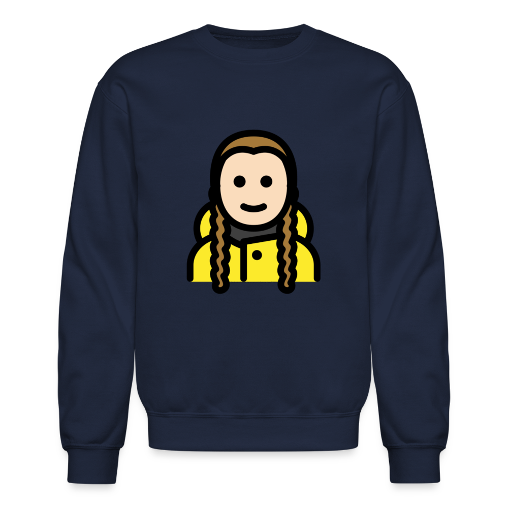 Greta Thunberg Moji Crewneck Sweatshirt - Emoji.Express - navy