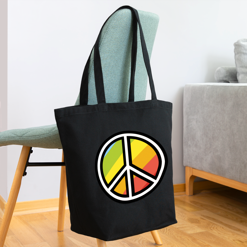 Customizable Peace Symbol Moji Eco-Friendly Cotton Tote - Emoji.Express - black
