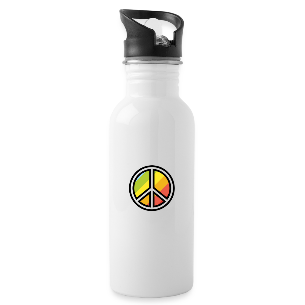 Peace Symbol Moji Water Bottle - Emoji.Express - white