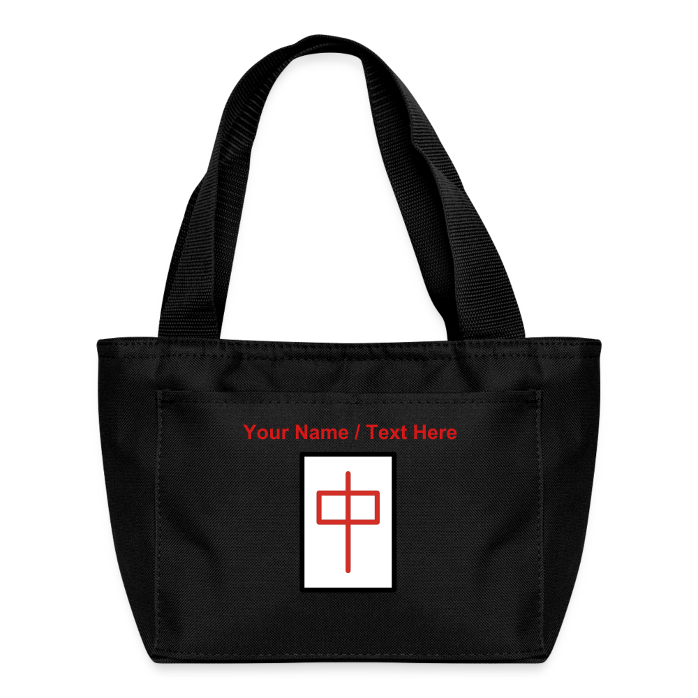 Mahjong Red Dragon Moji Lunch Bag - Emoji.Express - black