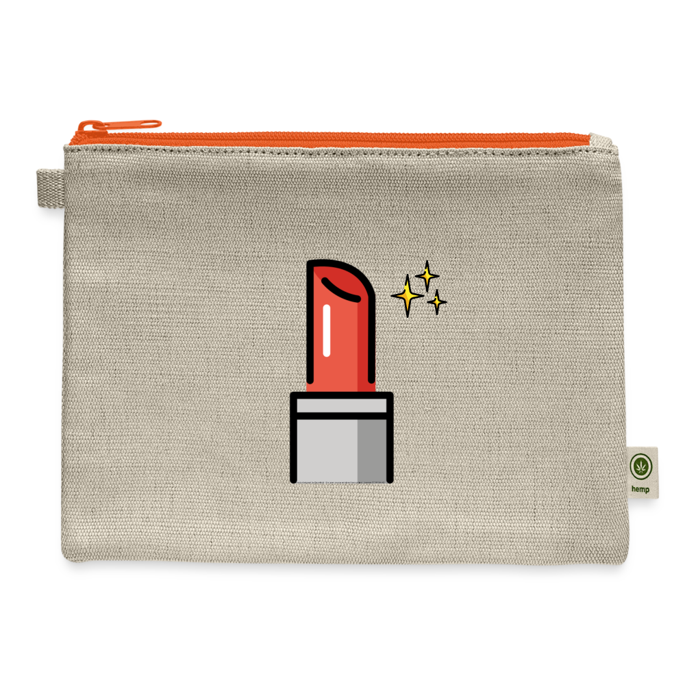 Lipstick Moji Carry All Hemp Pouch - Emoji.Express - natural/orange