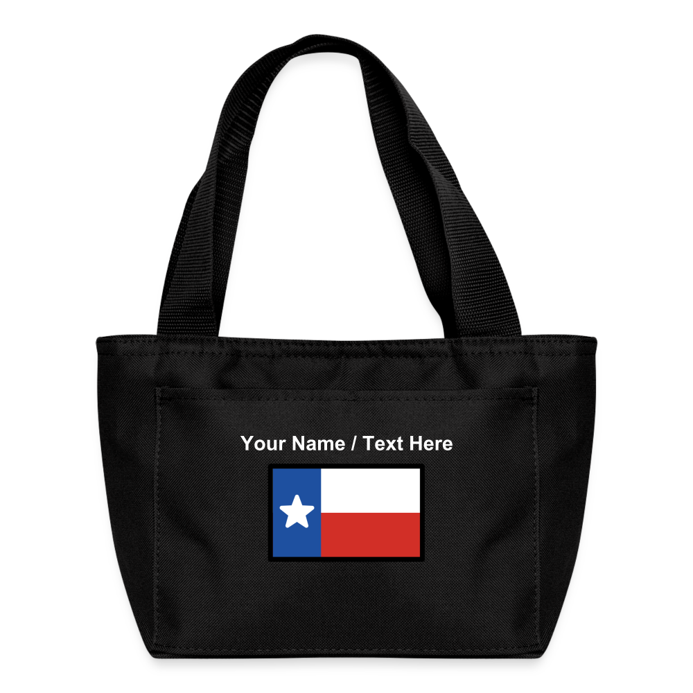Texas Flag Moji Lunch Bag - Emoji.Express - black
