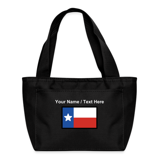 Texas Flag Moji Lunch Bag - Emoji.Express - black