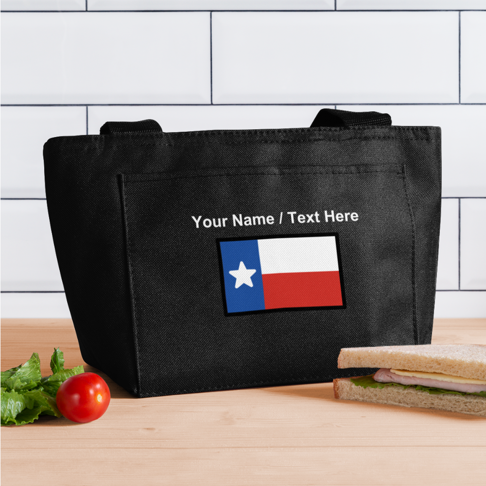 Texas Flag Moji Lunch Bag - Emoji.Express - black