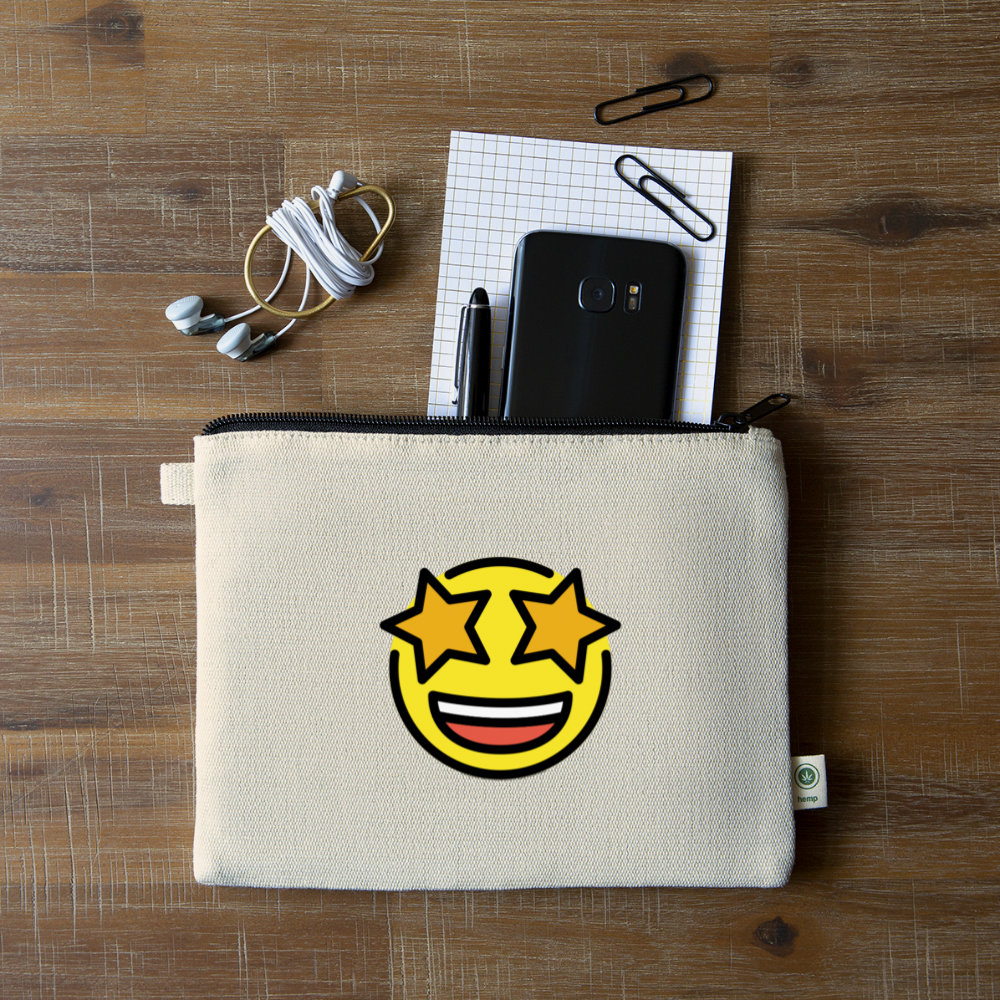 Star Struck Carry All Hemp Pouch - Emoji.Express - natural