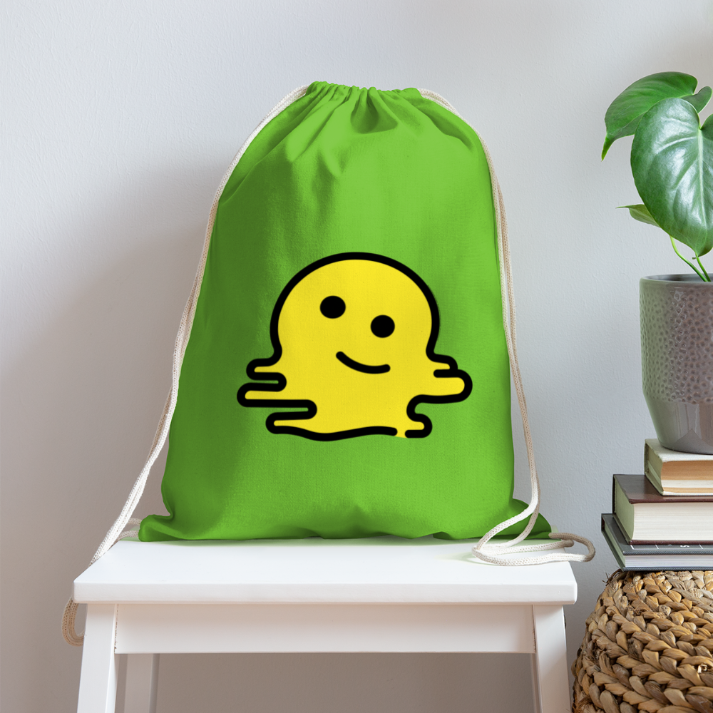 Customizable Melting Face Moji Cotton Drawstring Bag - Emoji.Express - clover