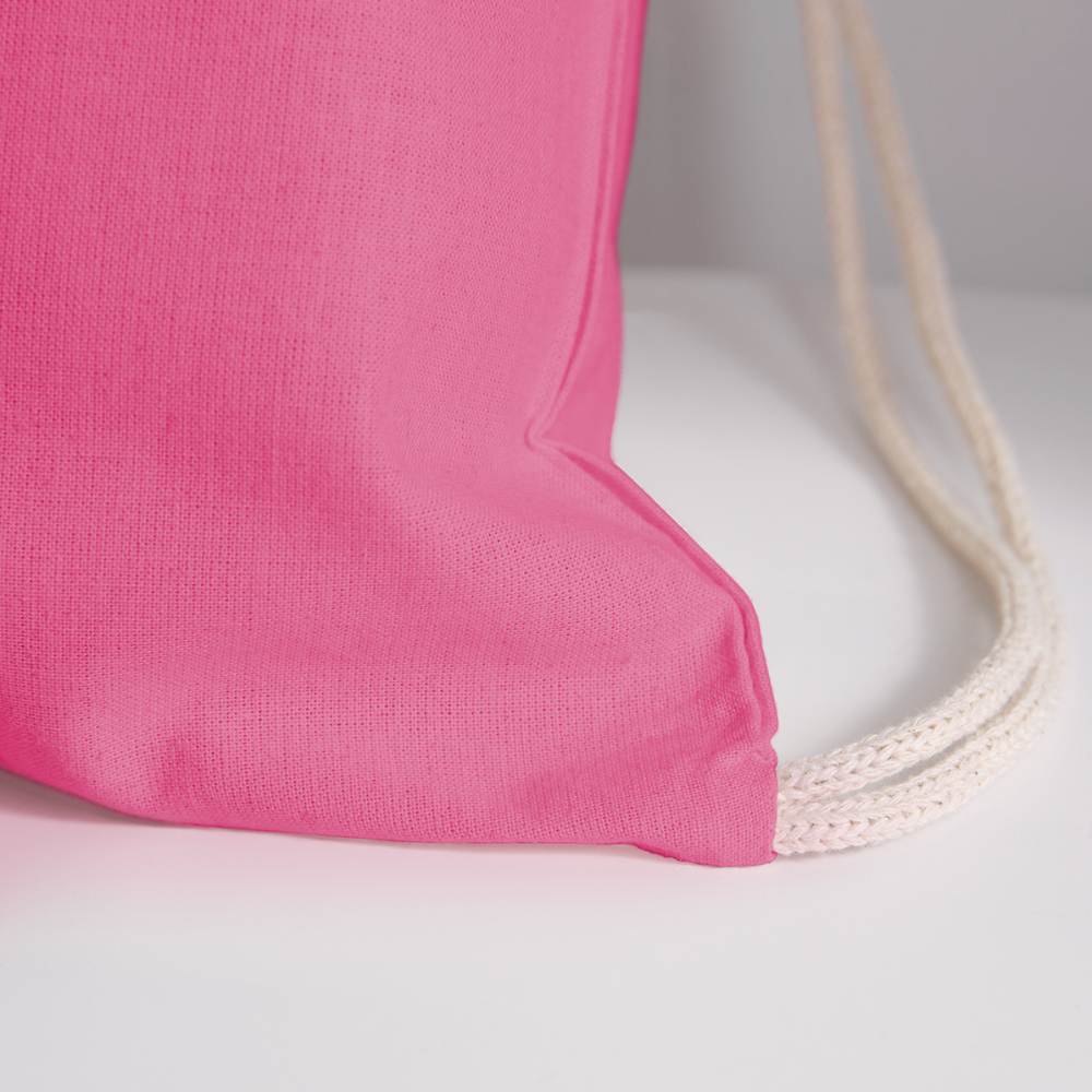 Customizable Melting Face Moji Cotton Drawstring Bag - Emoji.Express - pink
