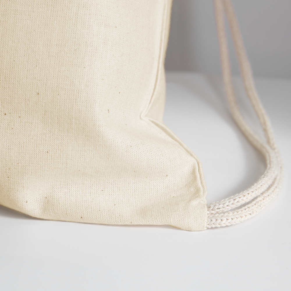 Customizable Melting Face Moji Cotton Drawstring Bag - Emoji.Express - natural