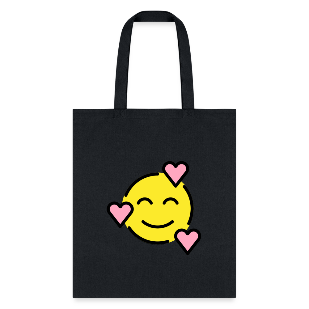 Smiling Face with Hearts Moji Tote Bag - Emoji.Express - black