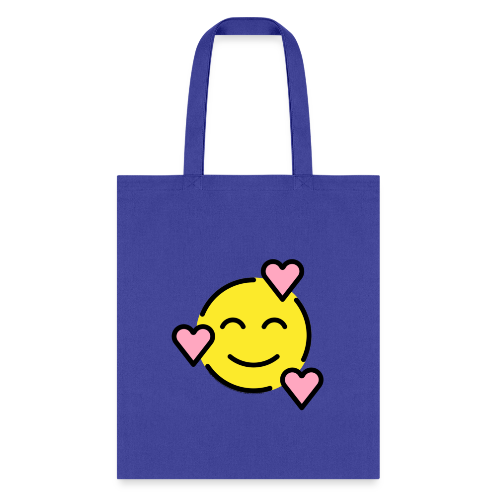 Smiling Face with Hearts Moji Tote Bag - Emoji.Express - royal blue
