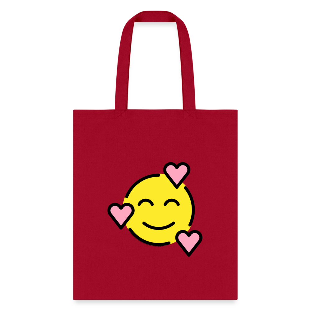 Smiling Face with Hearts Moji Tote Bag - Emoji.Express - red