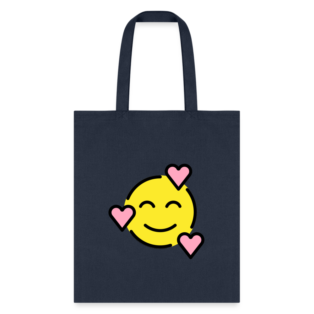 Smiling Face with Hearts Moji Tote Bag - Emoji.Express - navy