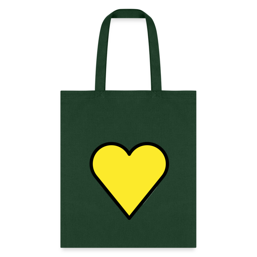 Yellow Heart Moji Tote Bag - Emoji.Express - forest green