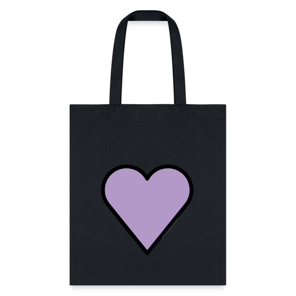 Purple Heart Moji Tote Bag - Emoji.Express - black