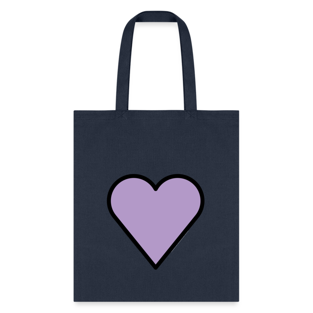 Purple Heart Moji Tote Bag - Emoji.Express - navy