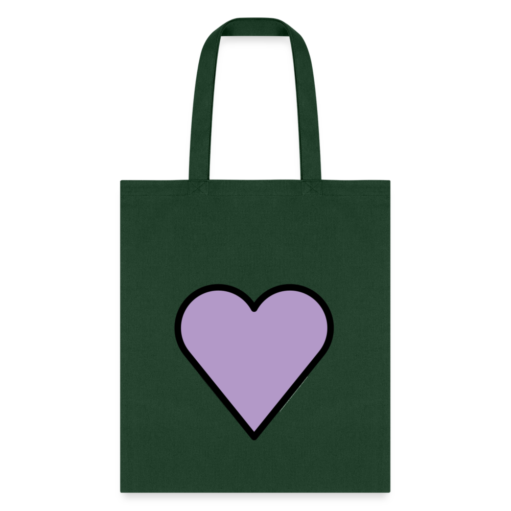 Purple Heart Moji Tote Bag - Emoji.Express - forest green
