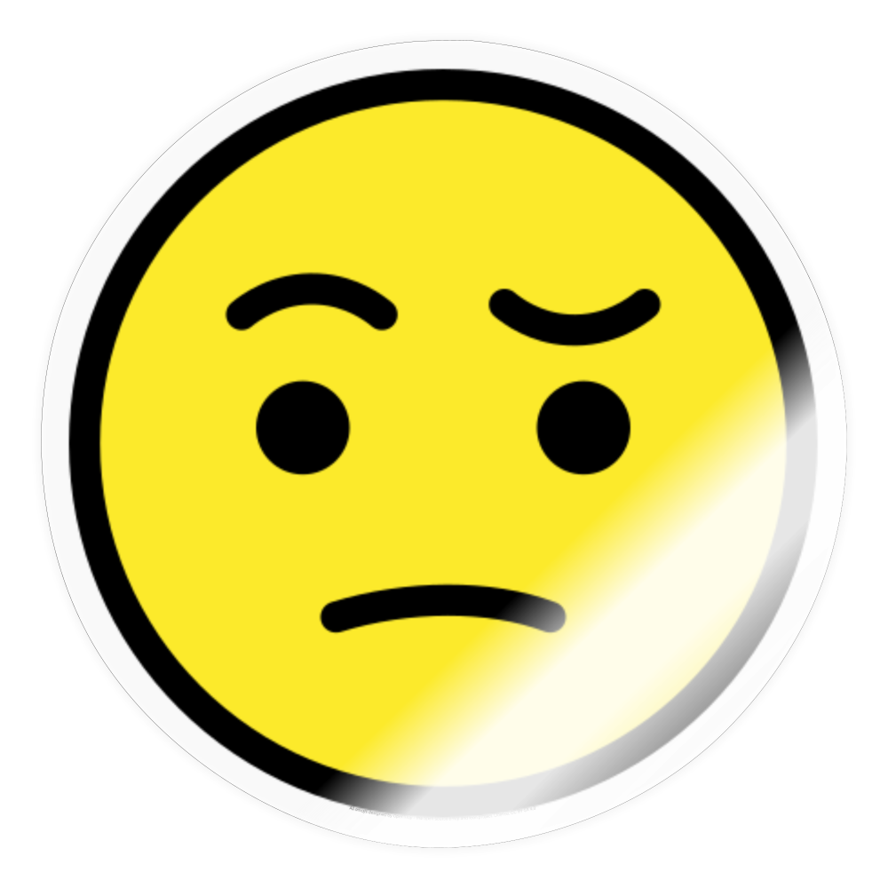 Face with Raised Eyebrow Moji Sticker - Emoji.Express - transparent glossy