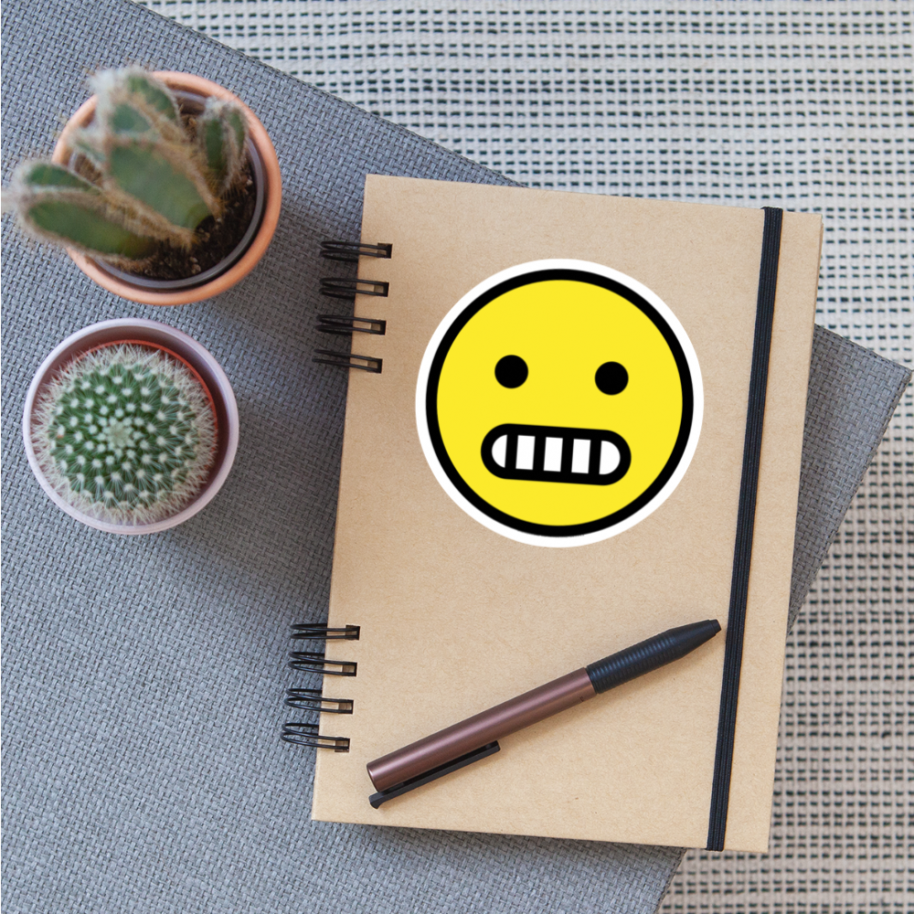 Grimacing Face Moji Sticker - Emoji.Express - white matte