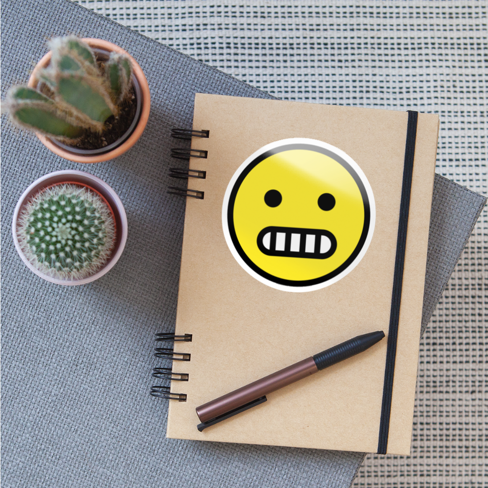Grimacing Face Moji Sticker - Emoji.Express - white glossy